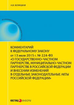 Анна Белицкая - Комментарий к Федеральному закону от 13 июля 2015 г. № 224-ФЗ «О государственно-частном партнерстве, муниципально-частном партнерстве в Российской Федерации и внесении изменений в отдельные законодательные акты Российской Федерации»